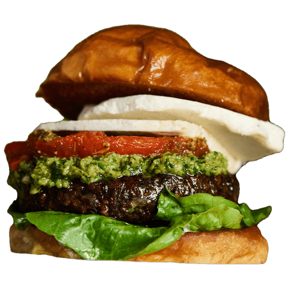Mushroom Pesto Burger - Vegan burger at Lia's Kitchen Berlin